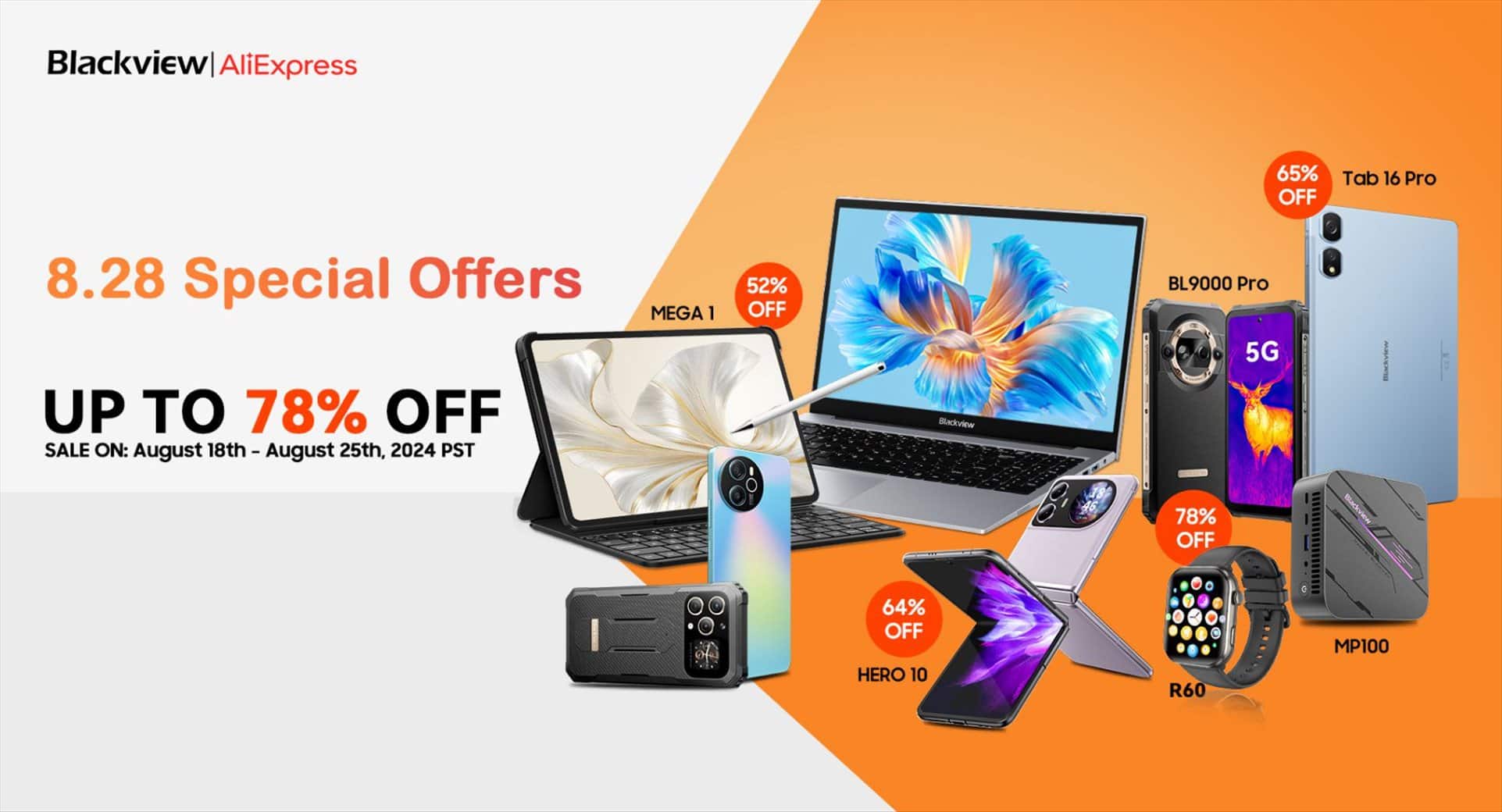 Epic Savings: Enjoy Up to 78% OFF at Blackview’s 8.28 Festival on AliExpress!