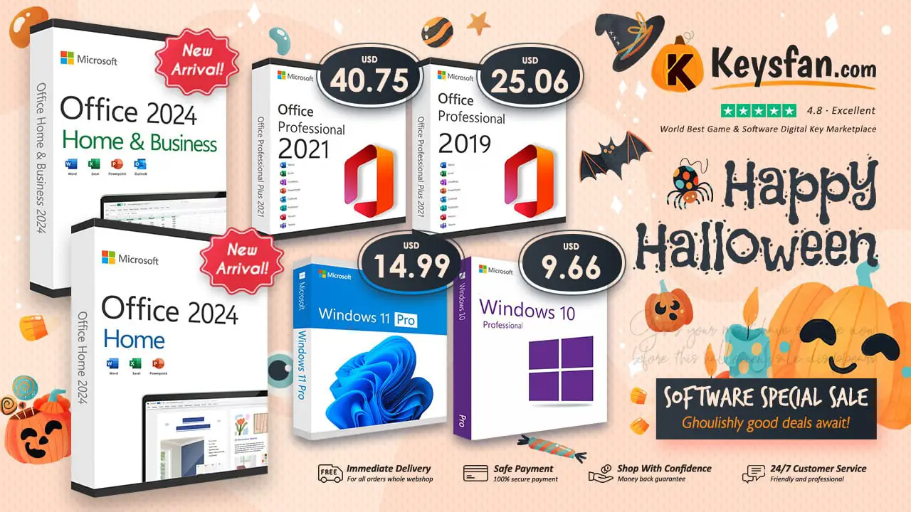 Halloween Mad sale is online: best time to get lifetime office 2021 at only 29.11€/PC!